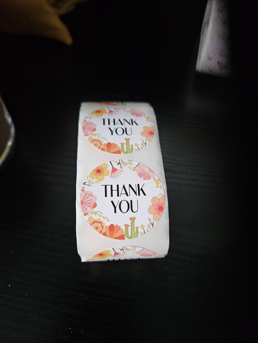 Cactus Floral Thank You stickers
